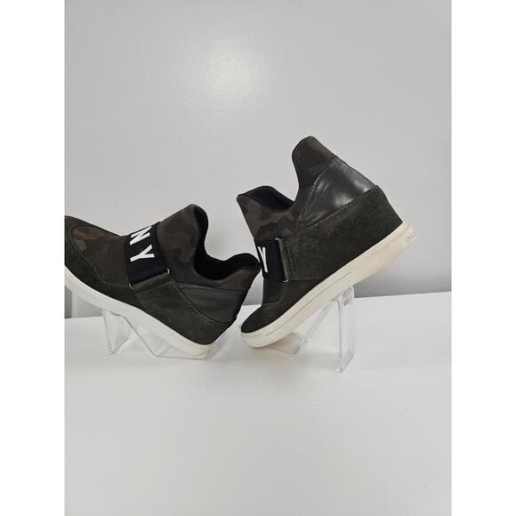 DKNY Women's Camouflage Slip-On Sneakers with Logo Strap - Picture 6 of 9